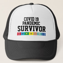 Mannen Sportnieuwheid COVID 19 PANDEMIC SURVIVOR Trucker Pet