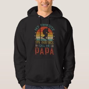 Mannen sportsport  Skiing Ski Papa vader Hoodie