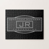 Mannen Sporty Geometrisch Donker & Zwart Legpuzzel (Horizontaal)