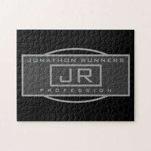 Mannen Sporty Geometrisch Donker & Zwart Legpuzzel