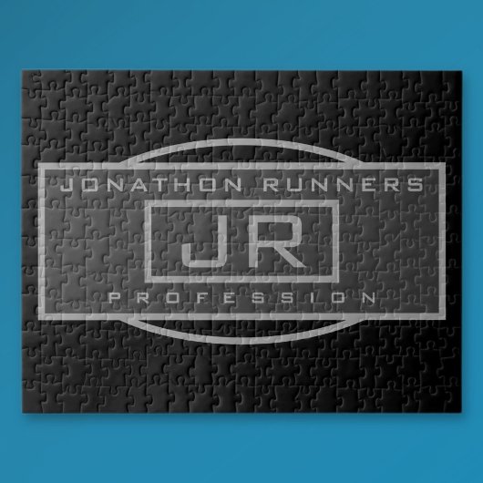 Mannen Sporty Geometrisch Donker & Zwart Legpuzzel