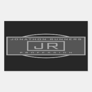 Mannen Sporty Geometrisch Donker & Zwart Rechthoekige Sticker