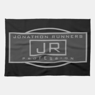 Mannen Sporty Geometrisch Donker & Zwart Theedoek