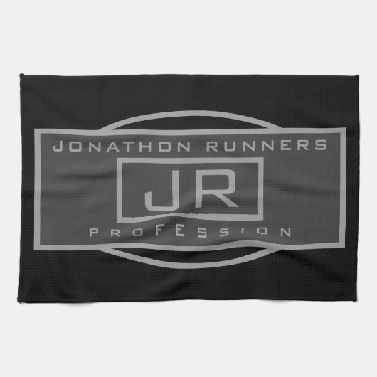 Mannen Sporty Geometrisch Donker & Zwart Theedoek (Horizontaal)