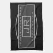 Mannen Sporty Geometrisch Donker & Zwart Theedoek (Verticaal)