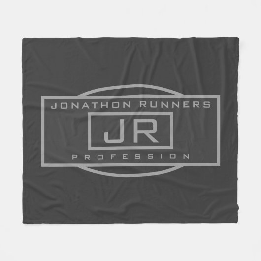 Mannen Sporty Geometrisch Grijs & Donkergrijs Fleece Deken (Voorkant (Horizontaal))