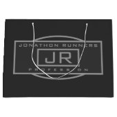 Mannen Sporty Geometrisch Grijs & Donkergrijs Groot Cadeauzakje (Voorkant)