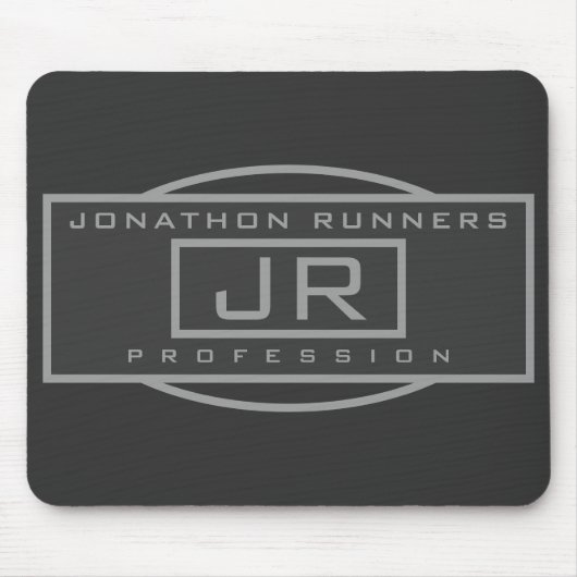 Mannen Sporty Geometrisch Grijs & Donkergrijs Muismat (Voorkant)