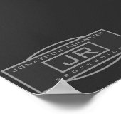 Mannen Sporty Geometrisch Grijs & Donkergrijs Poster (Hoek)