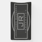 Mannen Sporty Geometrisch Grijs & Donkergrijs Spandoek (Verticaal)