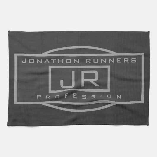 Mannen Sporty Geometrisch Grijs & Donkergrijs Theedoek (Horizontaal)