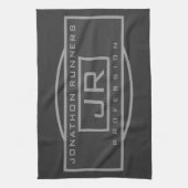 Mannen Sporty Geometrisch Grijs & Donkergrijs Theedoek (Verticaal)