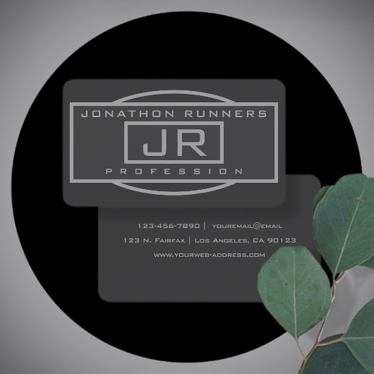 Mannen Sporty Geometrisch Grijs & Donkergrijs Visitekaartje