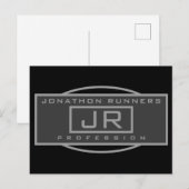 Mannen Sporty Geometrisch Grijs & Donkergrijs Zwar Briefkaart (Voorkant / Achterkant)