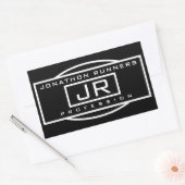 Mannen Sporty Geometrisch Zwart & Wit Rechthoekige Sticker (Envelop)