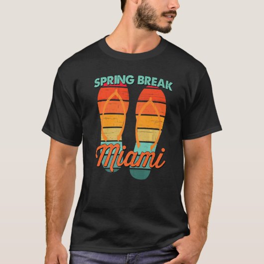 Mannen  Spring Break Retro Miami Vacation Flip T-shirt (Voorkant)