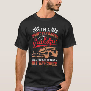 Mannen Sprint Car Racing Grandpa Motorsports Dirt  T-shirt
