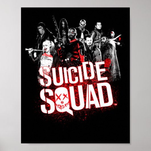 Mannen Squad Squad Spatten Zwart Prestatie Poster (Voorkant)