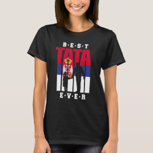 Mannen Srbija Papa En Meisje Servië Vlag Servische T-shirt
