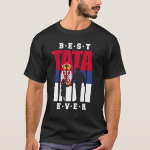Mannen Srbija Tata en meisje-Servië vlaggen Servis T-shirt