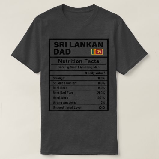 Mannen Sri Lankaanse papa Nutrition Feit Vaderdag  T-shirt (Design voorkant)