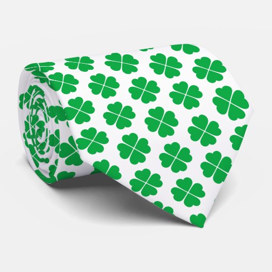 Mannen St. Patrick's Clover Stropdas (Opgerold)
