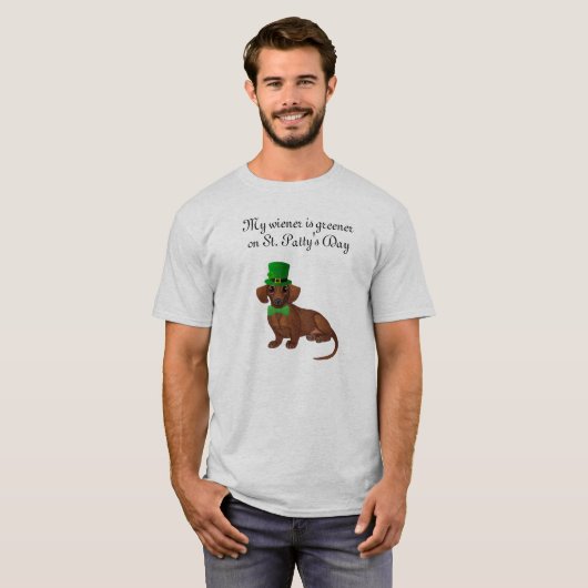 Mannen St. Patrick's Day Dachshund Shirt (Voorkant volledig)