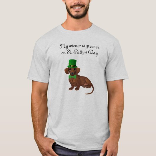 Mannen St. Patrick's Day Dachshund Shirt (Voorkant)