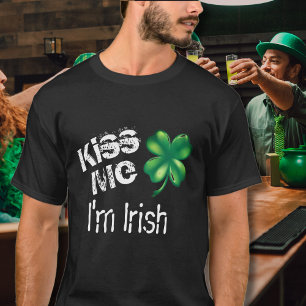 Mannen St. Patrick's Day Kiss Me I'm Irish Black T-shirt