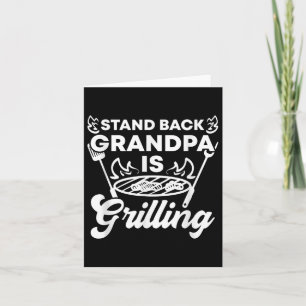Mannen stand back opa is grillen grappig bbq meisj kaart