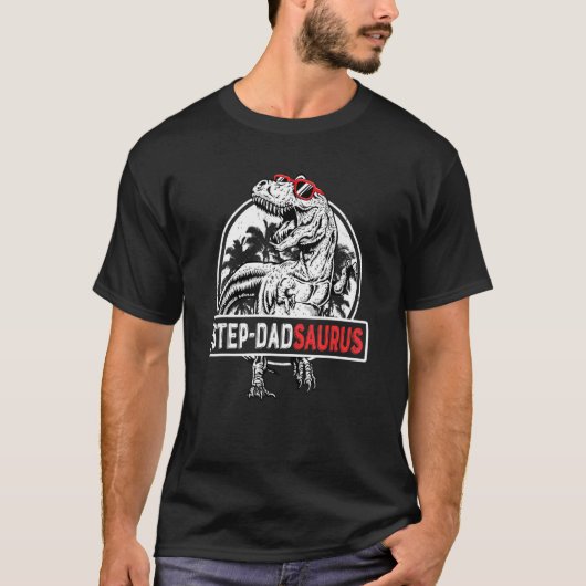 Mannen Stap Dadsaurus Rex Dinosaur Stap Dad Saurus T-shirt (Voorkant)