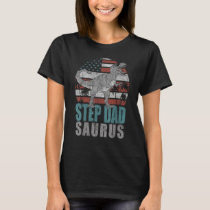 Mannen Stap Dadsaurus Rex Dinosaur Stap Dad Saurus T-shirt