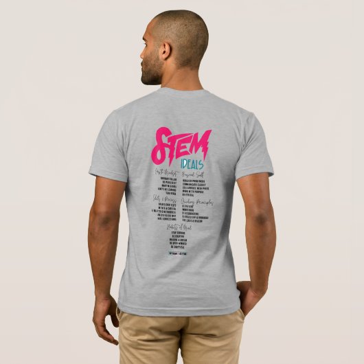 Mannen STEM-deals - Grijs T-shirt (Achterkant volledig)