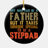 Mannen Stepdad Gifts van Daughter Son Stepdochter Keramisch Ornament (Achterkant)