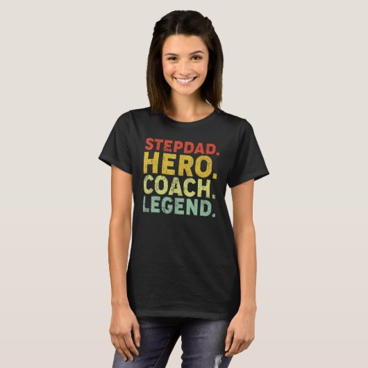 Mannen Stepdad Hero Coach Legend Stepdad Coach Fat T-shirt (Voorkant volledig)