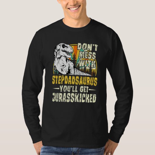 Mannen Stepdad Rex Saurus Papasaurus Dinosaurus Ma T-shirt (Voorkant)
