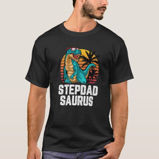 Mannen Stepdad Saurus Dinosaur Funny Stepdadsaurus T-shirt (Voorkant)