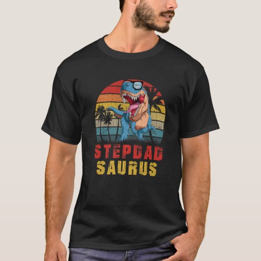 Mannen Stepdad Saurus Dinosaur Funny Stepdadsaurus T-shirt (Voorkant)