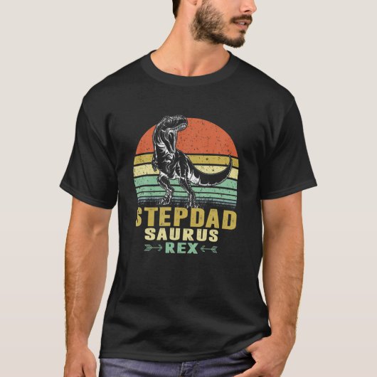 Mannen Stepdadsaurus T Rex Dinosaur Funny Stepdad T-shirt (Voorkant)