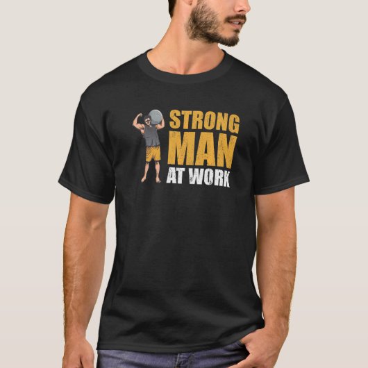 Mannen sterke man op het werk Bodybuilder Accessoi T-shirt (Voorkant)