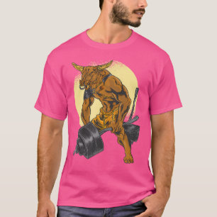 Mannen Sterke Minotaur Gewichtheffen Graphic T-shirt