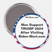 Mannen Steun TRUMP 2024 na Koelkastmagneet Magneet (Voorkant / Achterkant)