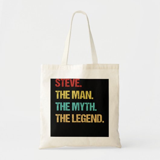 Mannen Steve Name Tote Bag (Voorkant)