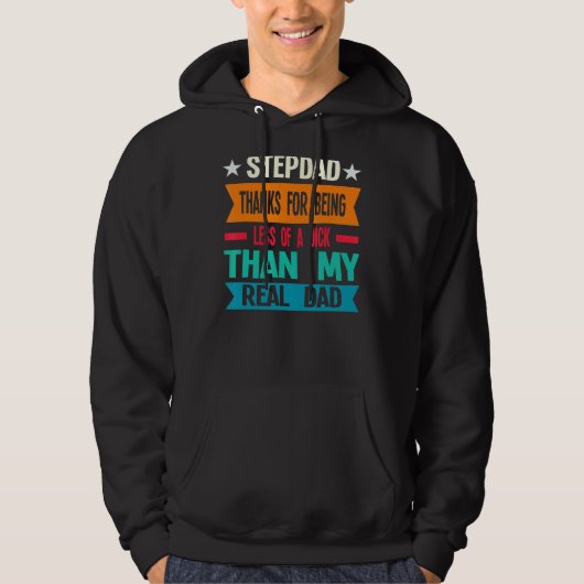Mannen stiefvader Bedankt voor echte vader vader Hoodie (Voorkant)