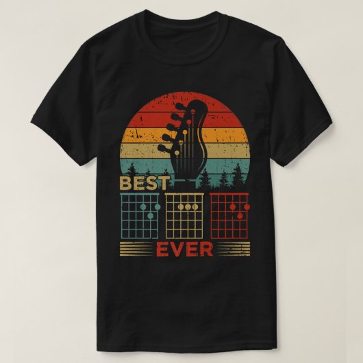 Mannen  stijl gitaarakkoord Beste gitaar Pap Ev T-shirt (Design voorkant)