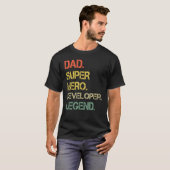 Mannen  stijl Papa Hero Developer Legend Fathe T-shirt (Voorkant volledig)