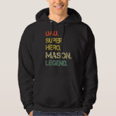 Mannen  Stijl Papa Hero Mason Legend Vader's Hoodie (Voorkant)