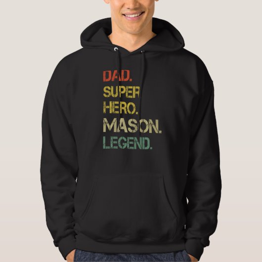 Mannen Stijl Papa Hero Mason Legend Vader's Hoodie (Voorkant)