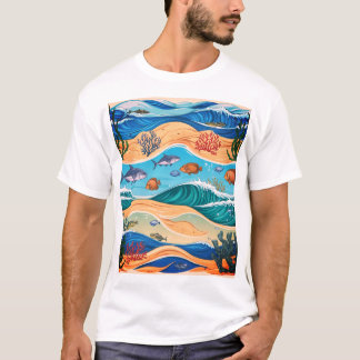 Mannen stijlvol en comfortabel op zee geïnspireerd t-shirt