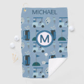 Mannen Stijlvolle Aangepaste Monogram Naam Golfhanddoek (Insitu)